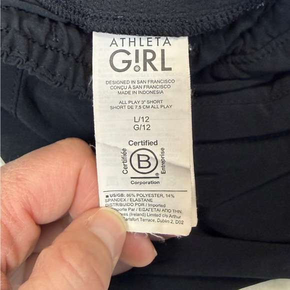 Athleta Girl: Black All Play 3" Athletic Short, Size L (12) - Picture 7 of 8